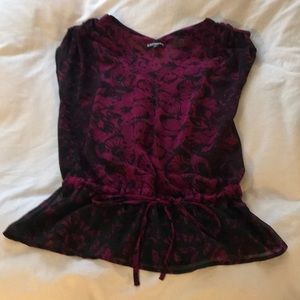 Butterfly print sheer top from Express